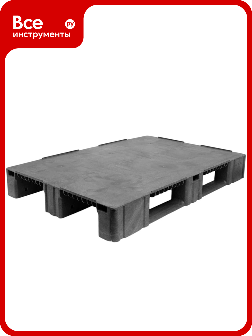 Паллет Gigant 1200x800x150 сплошной на 3-х полозьях серый 34230