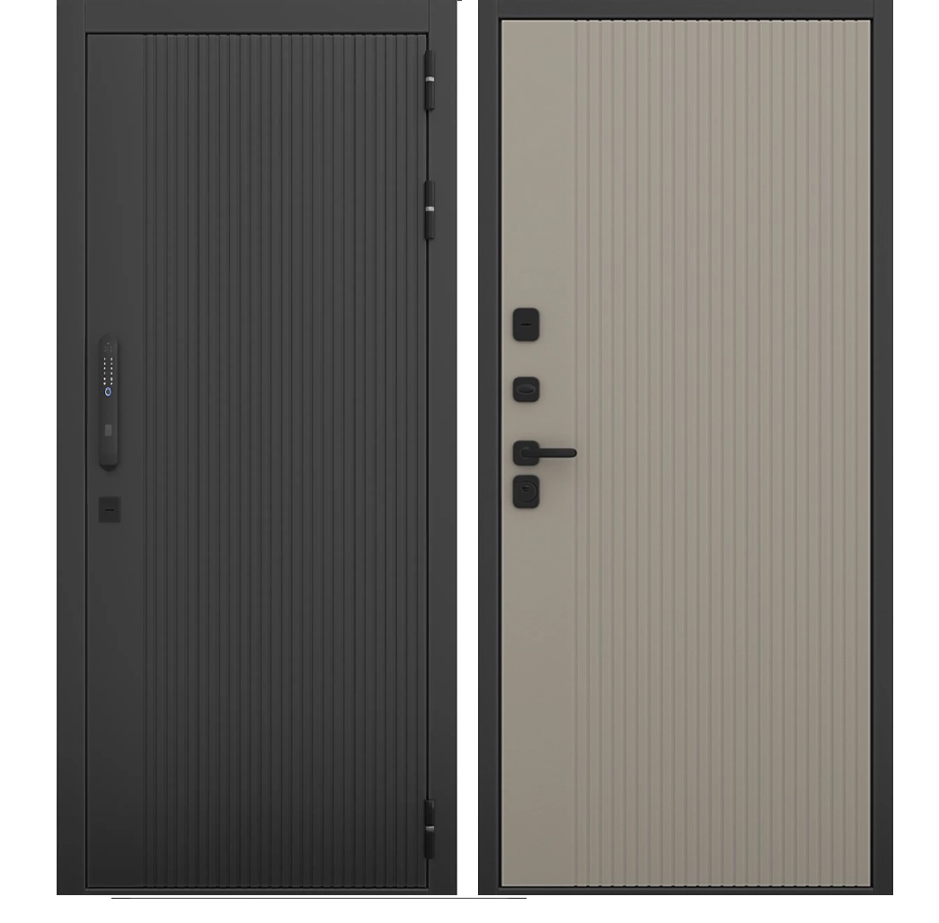 Входная дверь SMART с внутренней панелью 076- Варм грей, размер по коробке 960х2050, левая.
