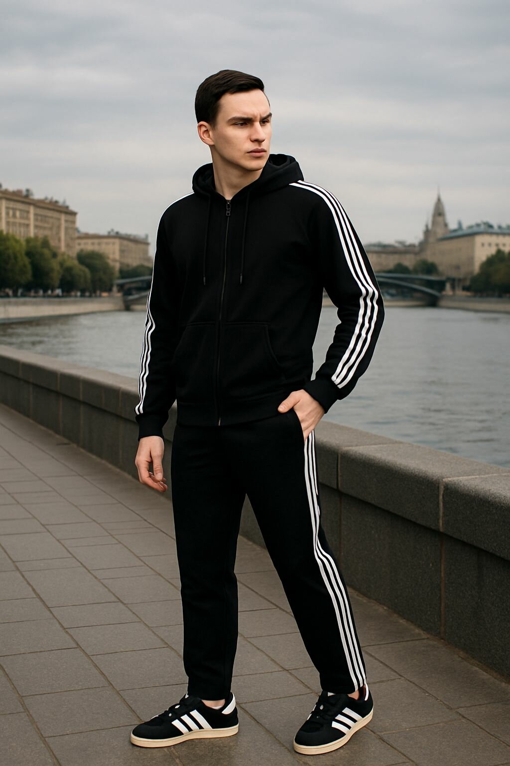 Костюм спортивный Jools Fashion размер 48 черный