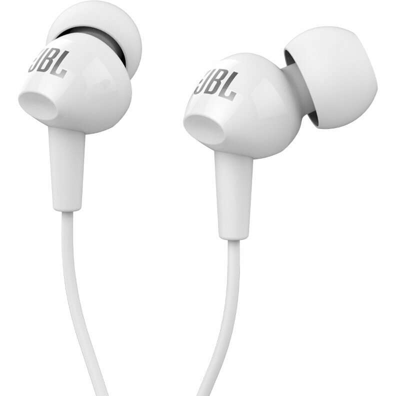 Наушники JBL C100SI белые (jack 3.5 мм, 9 мм, JBLC100SIUWHT)