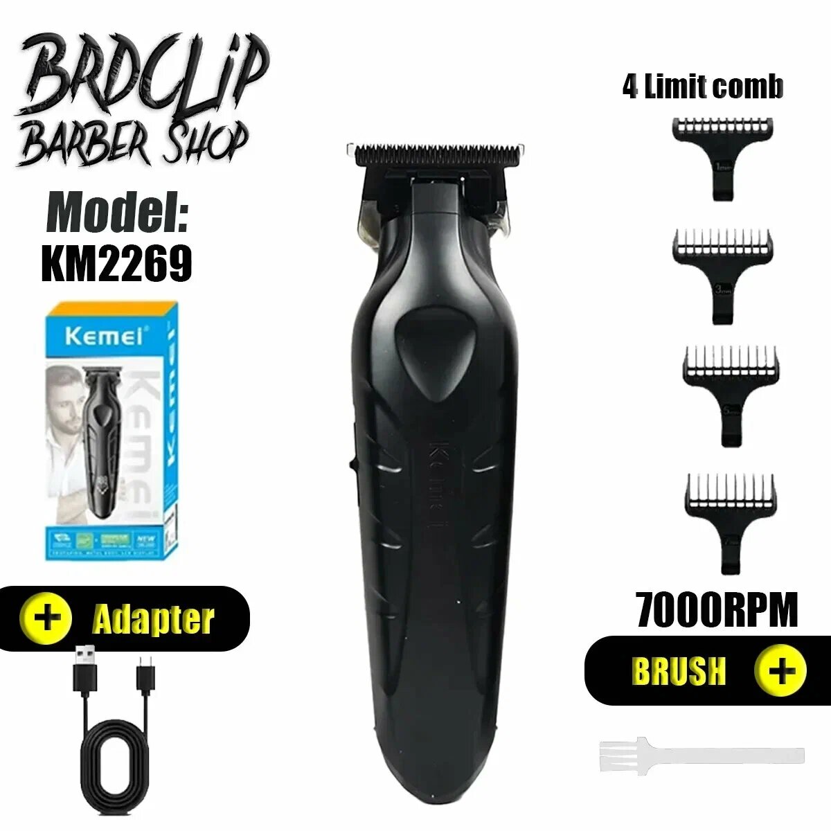 Триммер для волос Kemei KM-2269, для тела, для бороды и усов, питание от USB
