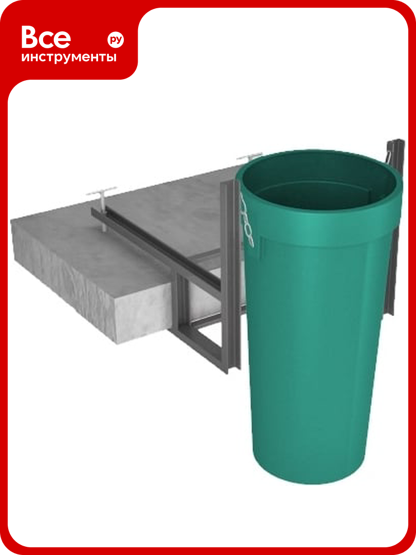 Прямая секция мусоросброса Экопром зеленая 510.1000.401.0