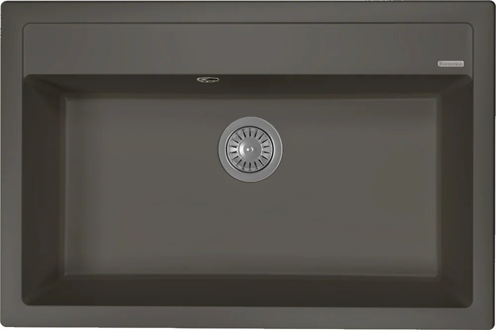 Мойка кухонная Florentina Липси прямоугольная 77x51 кварцевая матовая черная российская