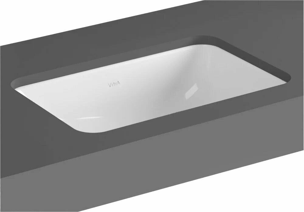 Раковина встраиваемая снизу VitrA S20 7475B003-0618 55 55 см без отверстия под смеситель фарфоровая раковина для ванной белая прямоугольная со сливом-переливом