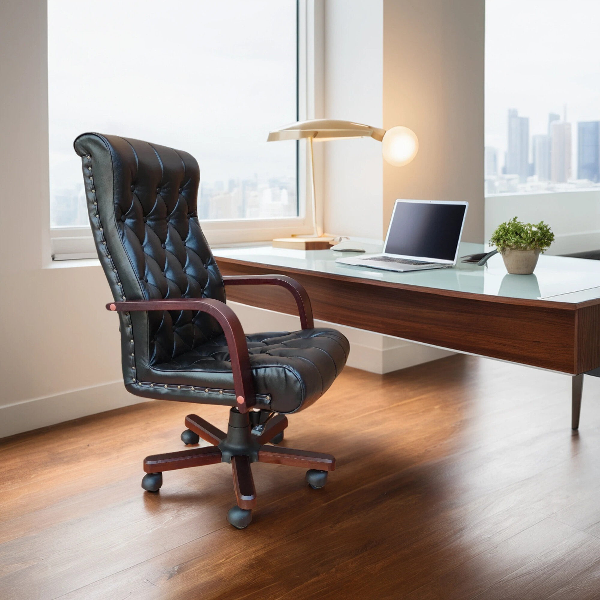 Кресло "Model BUSH", обивка эко кожа, каркас из метала и дерево