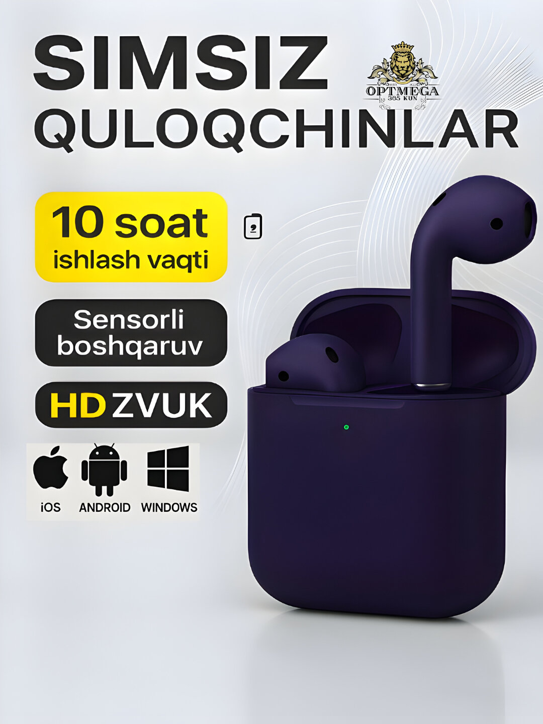 Беспроводные наушники i12 — мощный бас, Hi-Fi звук, Bluetooth 5.3, долгое время работы