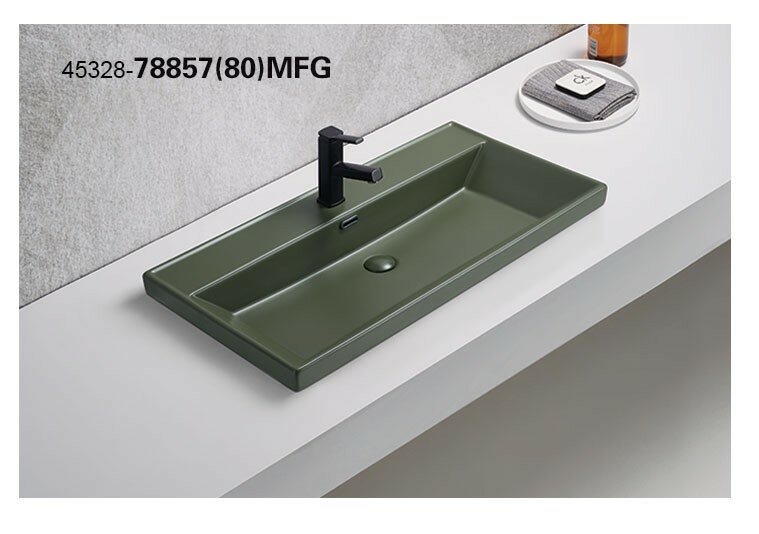 Раковина OTTO-788-60, накладная, синий, керамическая, 60x46 см