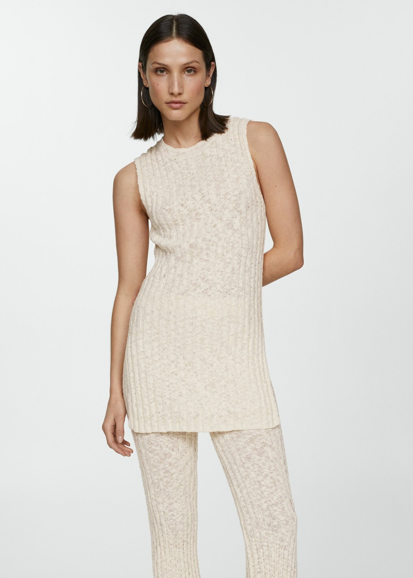 Брюки клеш MANGO, размер 21, светло-серый — фото 1