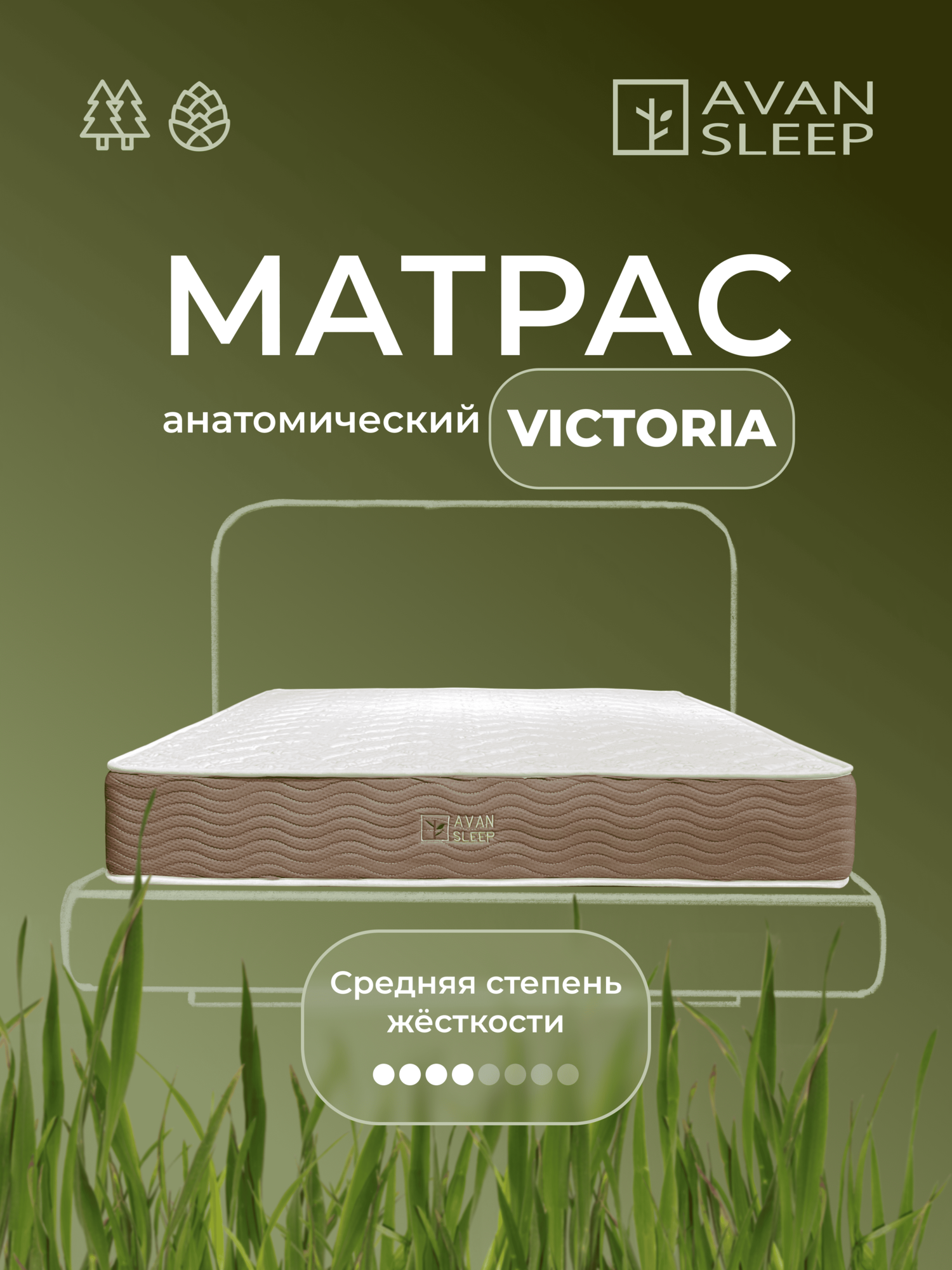Анатомический матрас VICTORIA, 200x80 / 200x90 / 200x160 / 200x180 / 210x170 / 210x180 см