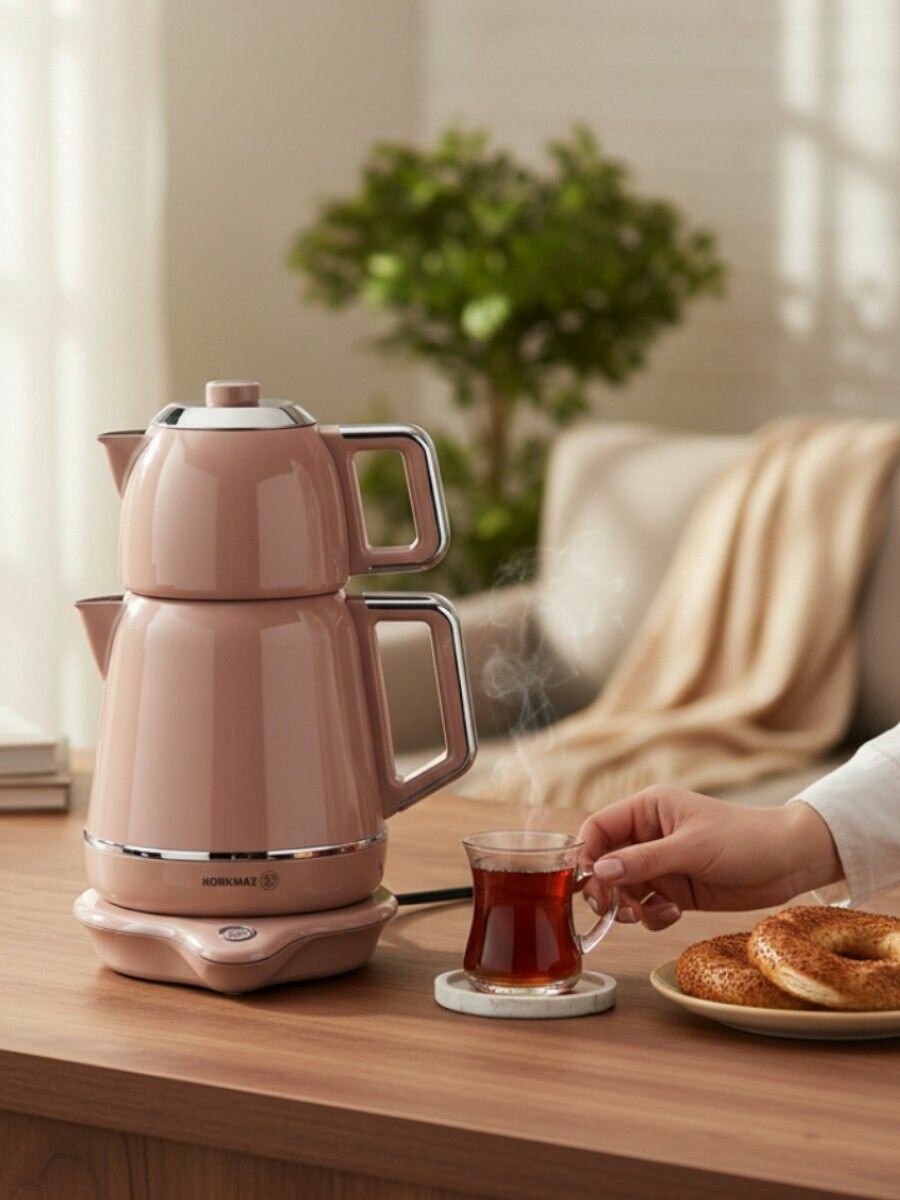 Турецкий электрический двойной чайник Korkmaz Demiks 2,9 литра