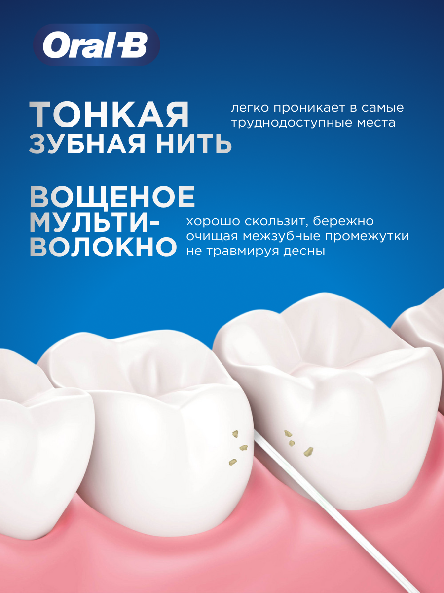 Нить вощеная Oral-B Essential мятная, 50 м — фото 1