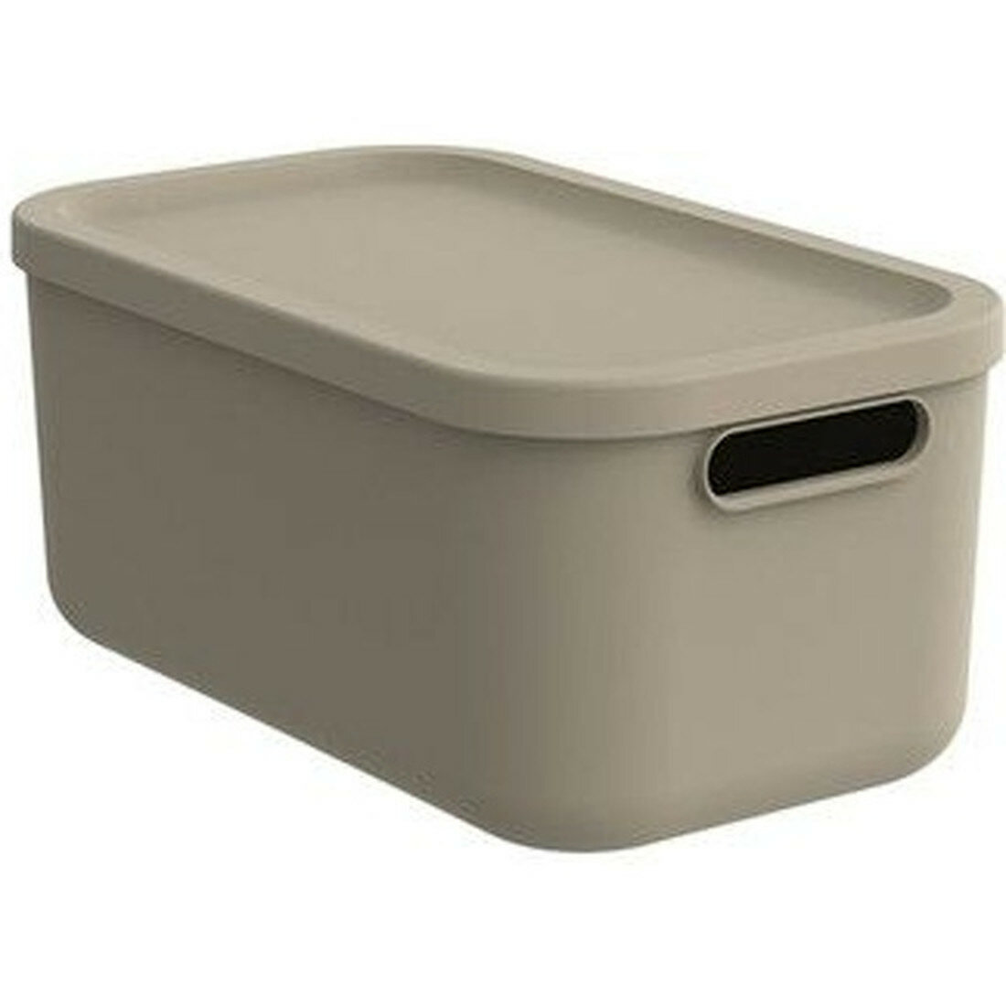 Коробка Rotho Albula Light для хранения вещей пластиковый с крышкой капучино 12л (1055607422)