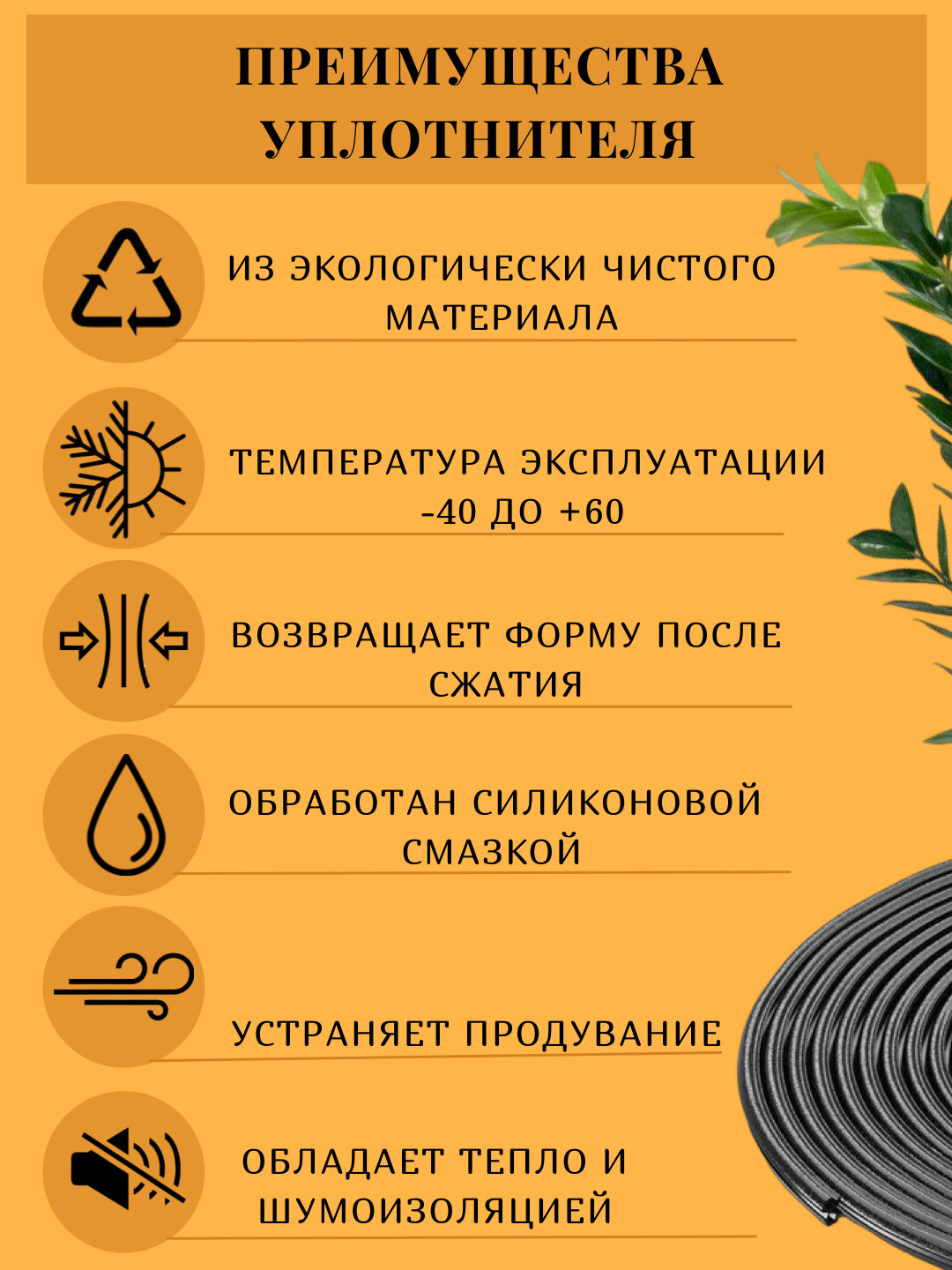 Тэп уплотнитель для пластиковых ПВХ окон и дверей PSP51.07, лента-резинка Akfa уплотнитель — фото 1