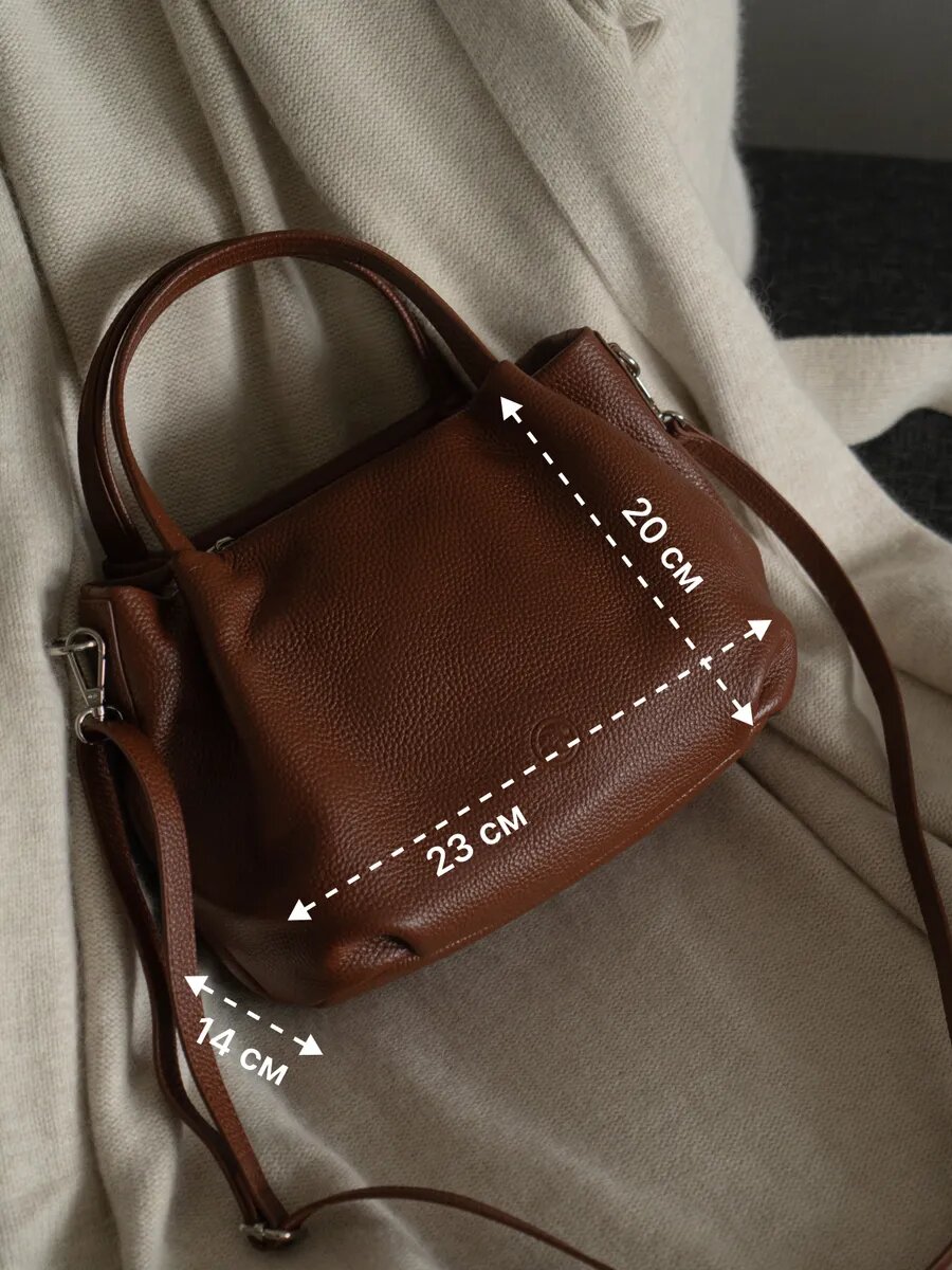 Сумка Paprika Bag Italy, фактура зернистая, коричневый, бежевый — фото 1