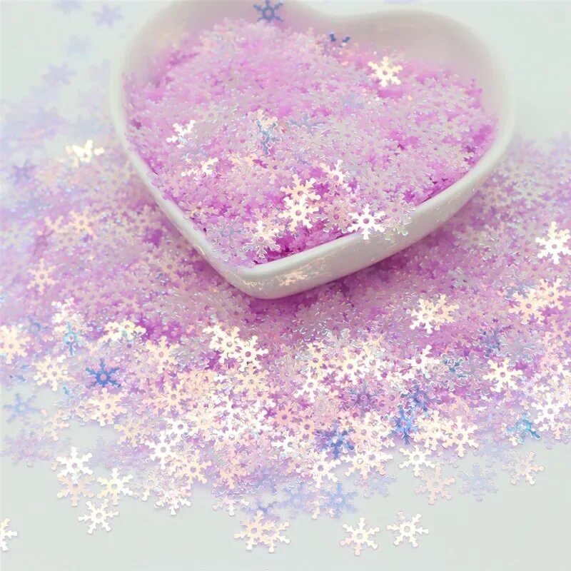 Золотые снежинки для маникюра 20/50/500 г Розовый, 7mm rose, 20g
