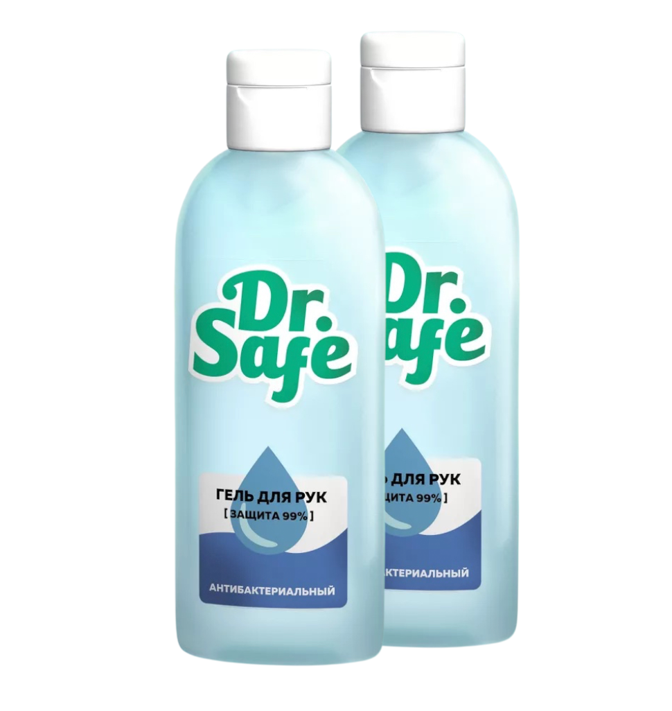Гель для рук антибактериальный без запаха Dr. Safe 100 мл. (2шт.)