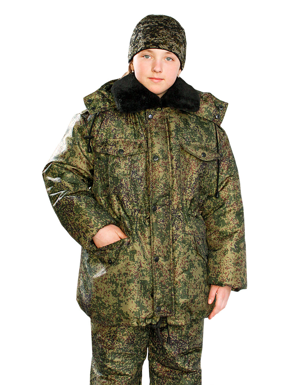 Куртка Компания БВР зимняя камуфляжная кадет форма размер 44-46/158-164 хаки