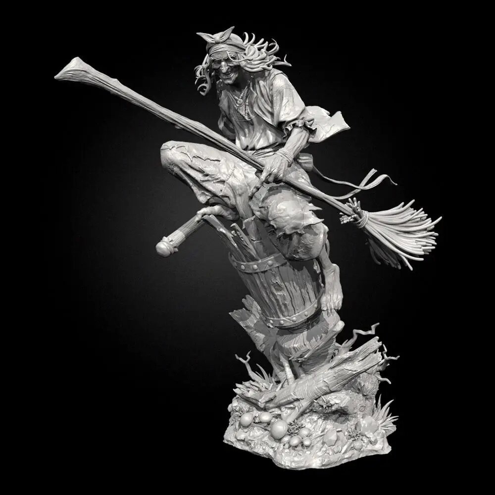 Резиновая фигурка Баба Яга мать ведьм для сборки и покраски TD-7420 65mm