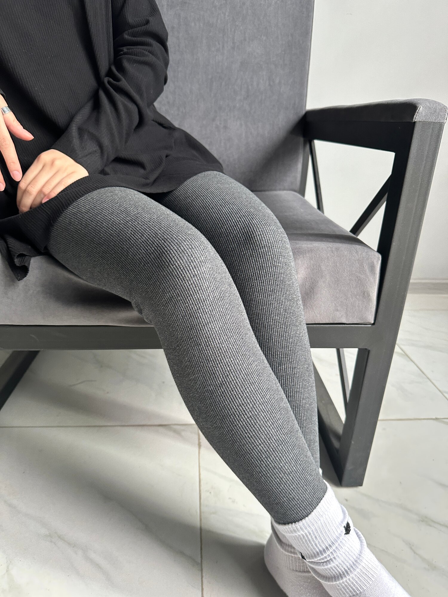 Легинсы-колготки серый, черный