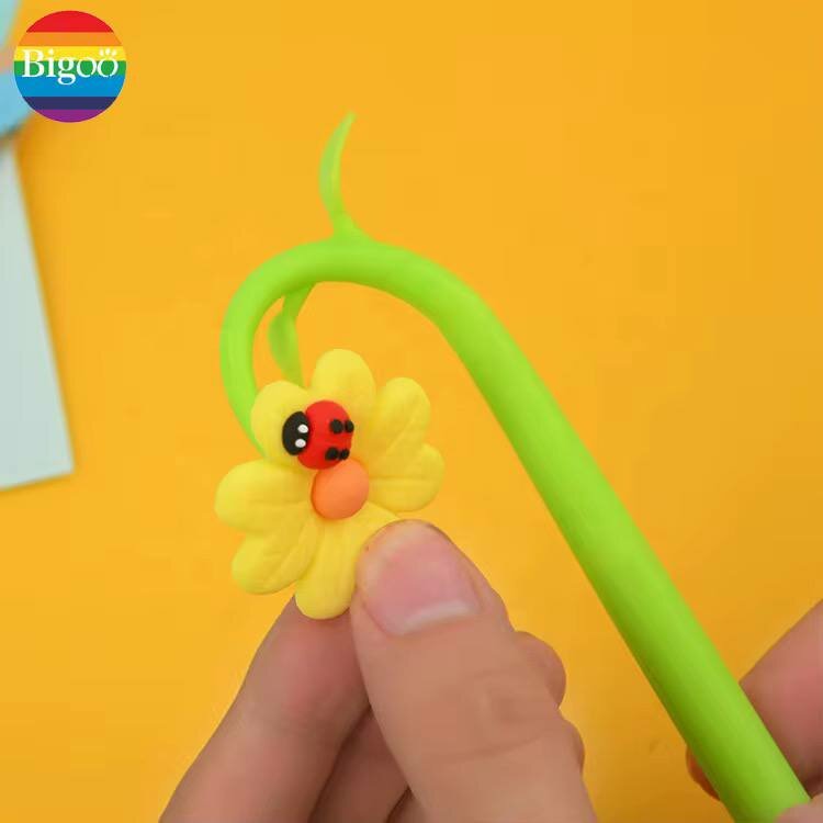 Ручка в форме цветка, черная, для подарка для девушек и женщин