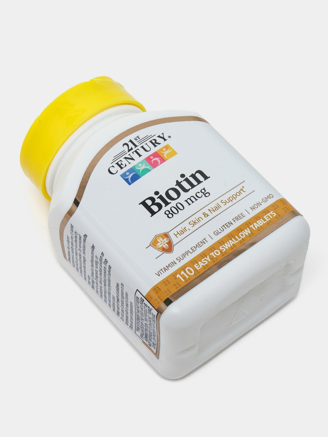 Биотин 21st Century 800 мкг, витаминная добавка, 110 таблеток — фото 1