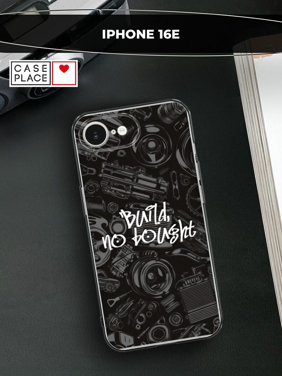 Чехол на Apple iPhone 16e / Айфон 16е с принтом "Build no bought"