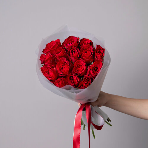 Изображение товара Букет Роза "Красная" 11 шт Высота 50 см в коробке и аквабоксе от "Простоцветы"
