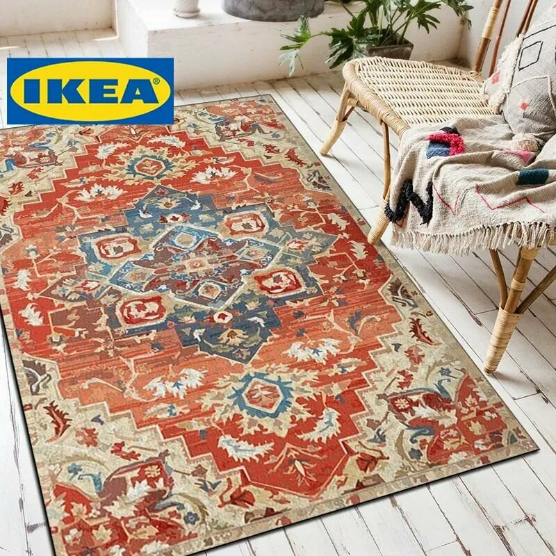 "Ретро-ковер в американском стиле с персидскими мотивами для гостиной или спальни - противоскользящий, устойчивый к загрязнениям, уютный аксессуар для дома", 200х300