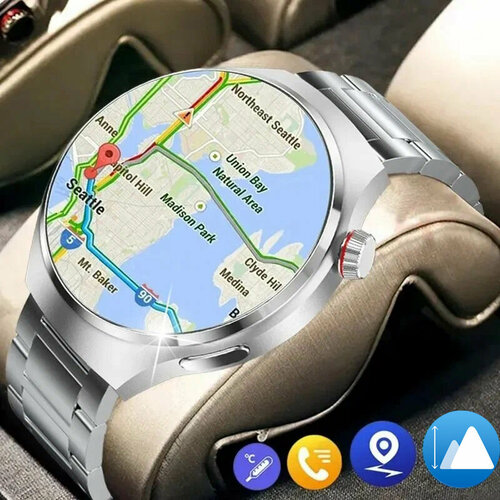 фото Умные часы круглые smart watch premium 4 pro, edition 2024, 46мм, (наручные смарт часы для айфон/андроид) электронные sacosding