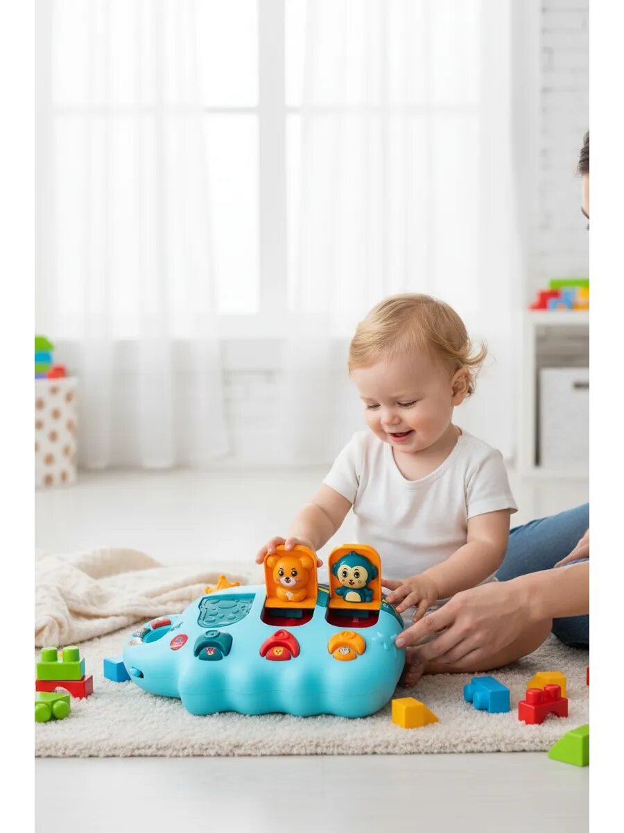 Музыкальный слоник, развивающие детские игрушки, интерактивная