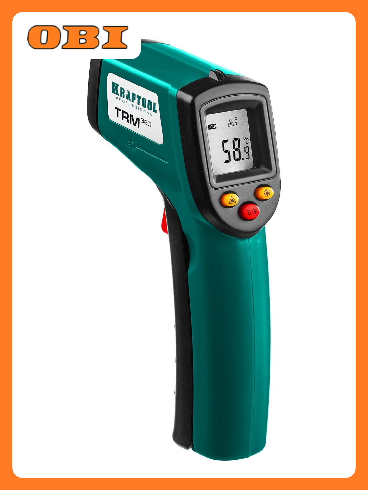 Пирометр Kraftool TRM-380 бесконтактный подсветка дисплея батарейки
