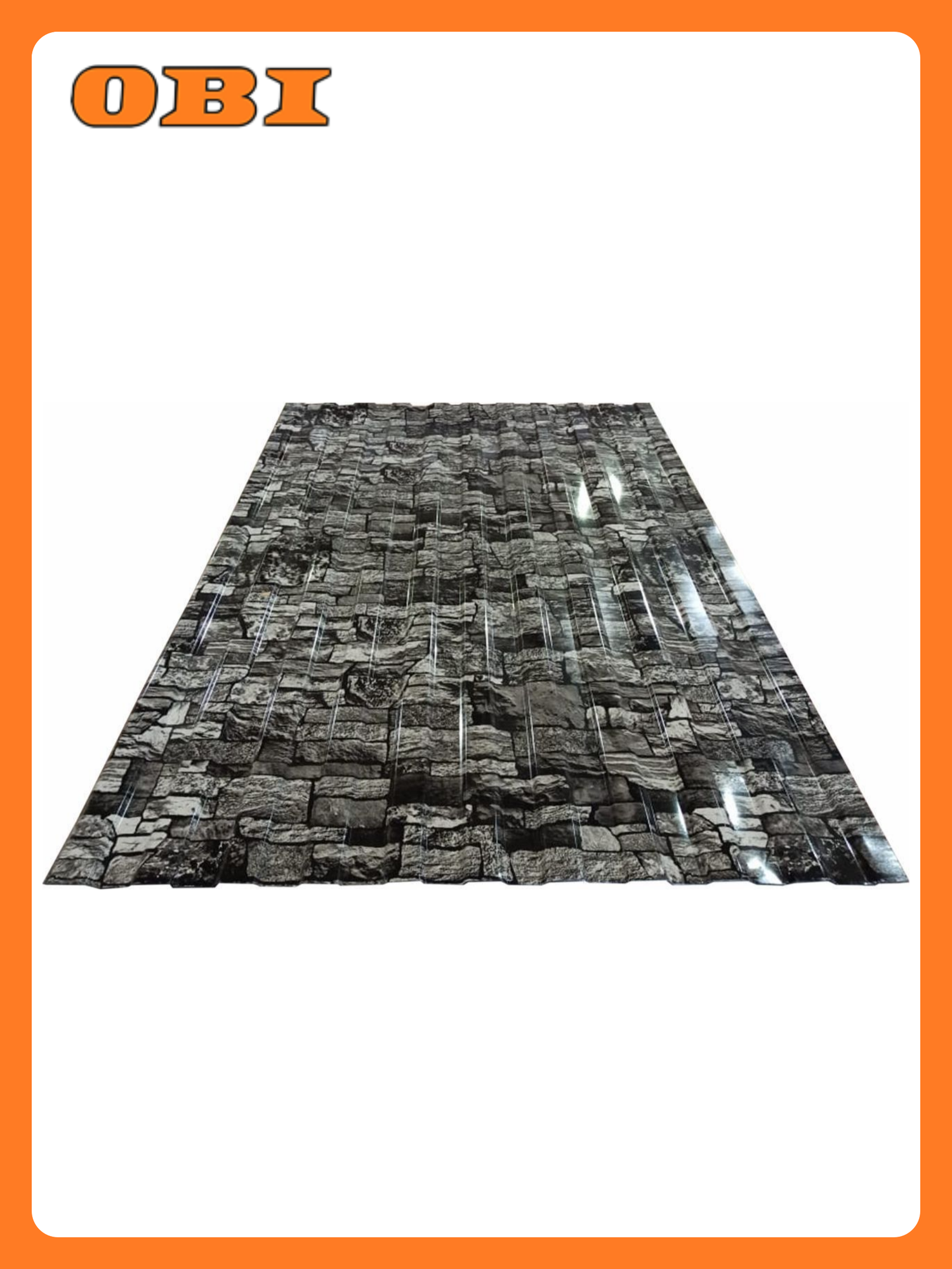 Профнастил Принтek "Камень" C-8 1200x2000 мм толщина 035 мм серый глянцевый