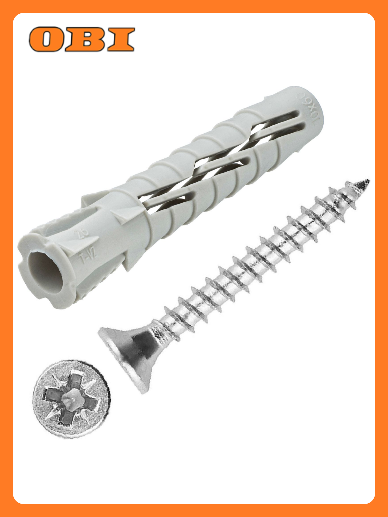 Дюбель универсальный Tecfi VZ нейлон 10x60 мм с шурупом 4 шт