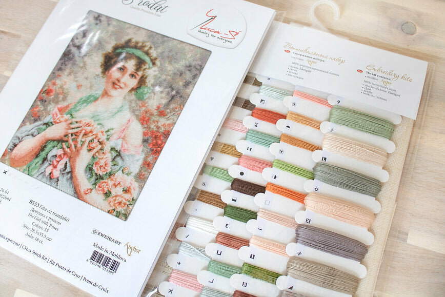 Набор для вышивания Luca-s B553 Девушка с розами — фото 1