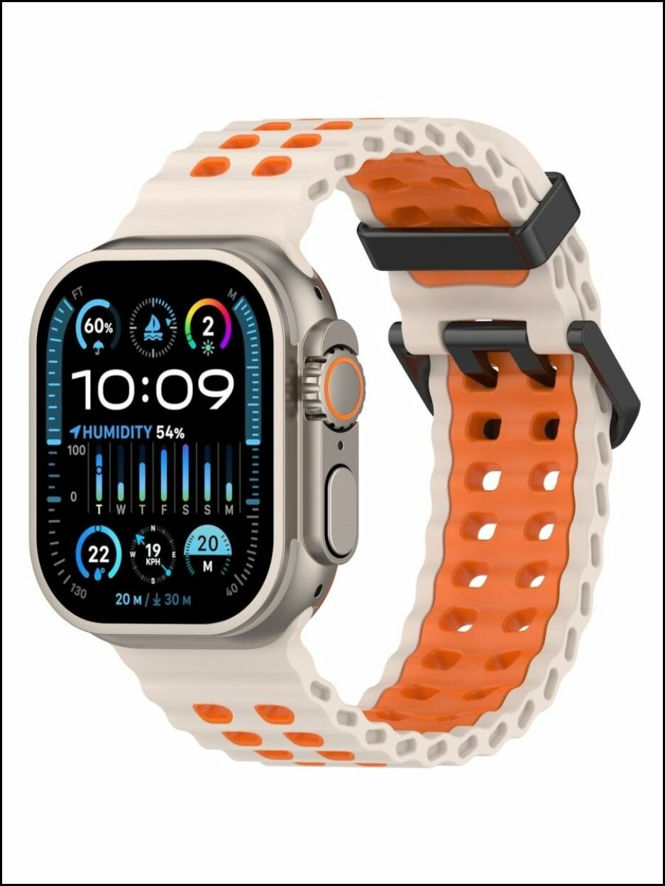 Стильный двухцветный ремешок из силикона для Apple Watch 10 46мм и моделей Series 19, SE, Ultra, Ultra 2 с размерами 4249 мм, модный спортивный аксессуар бестселлер для фитнеса