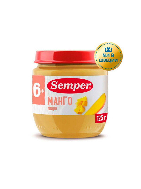 Пюре Semper манго 6м+ 125 гр