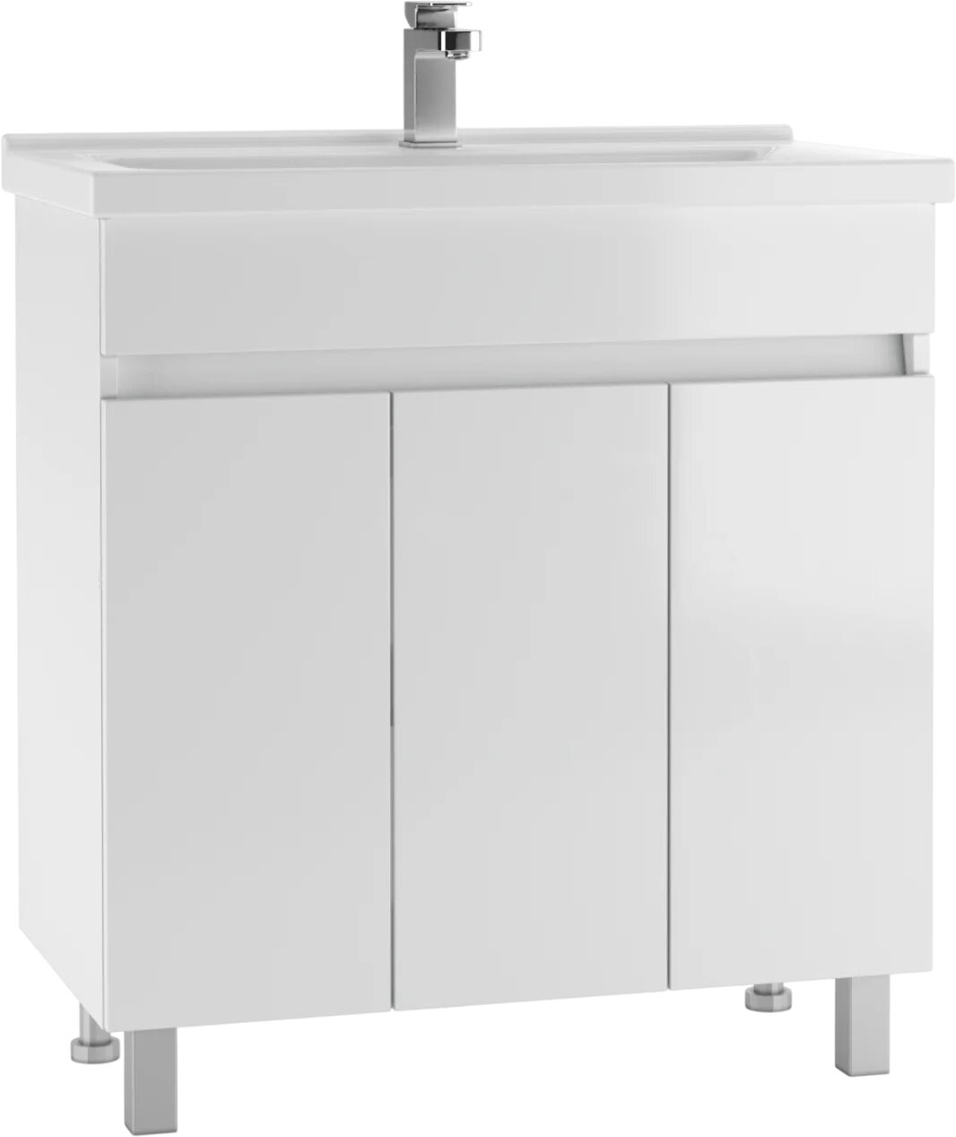 Тумба под раковину без столешницы Айсберг Норма 80 напольная 3 дверцы белая