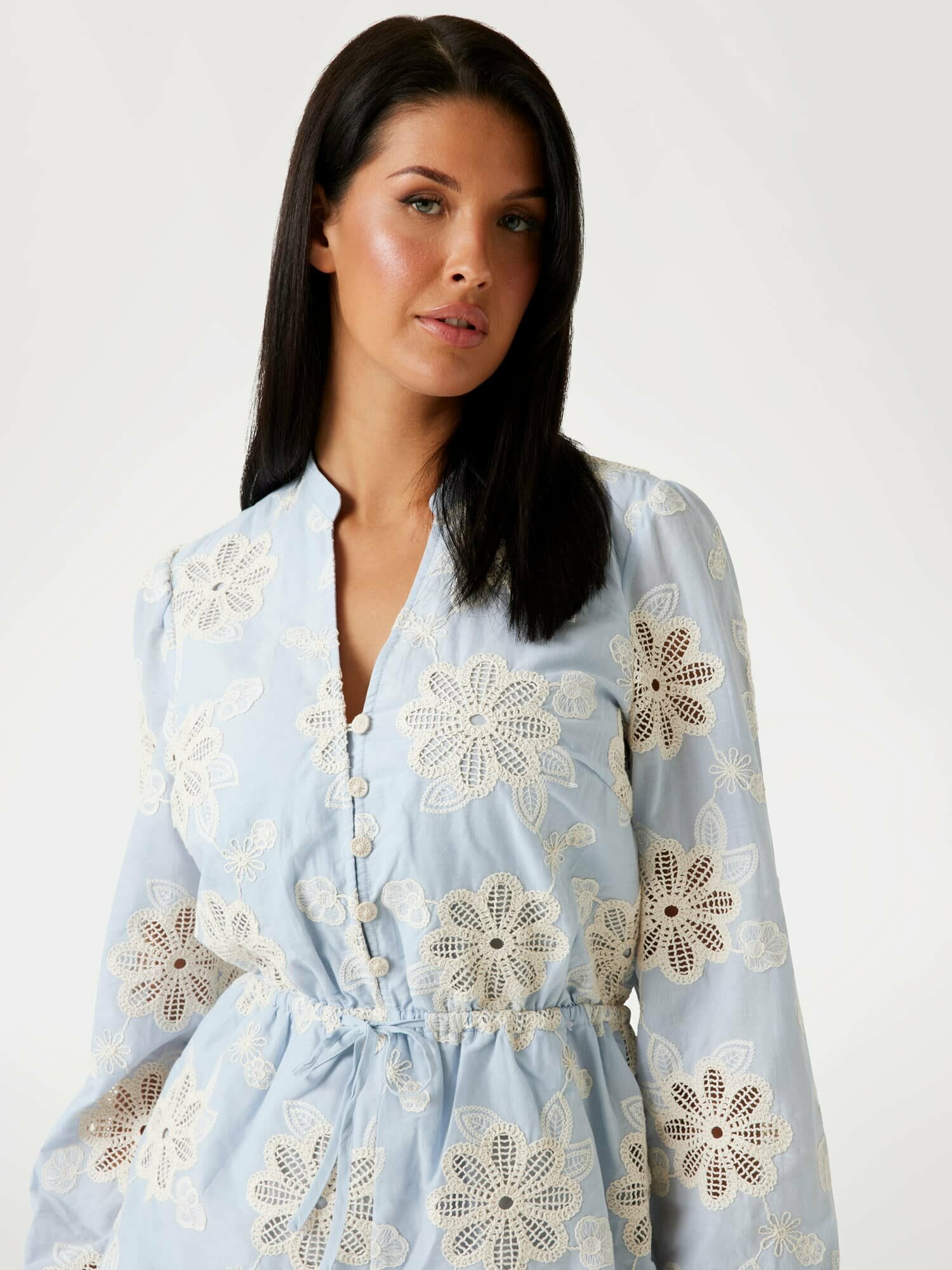 Платье GUESS HAZEL VOILE ROMPER, размер XS, синий — фото 1