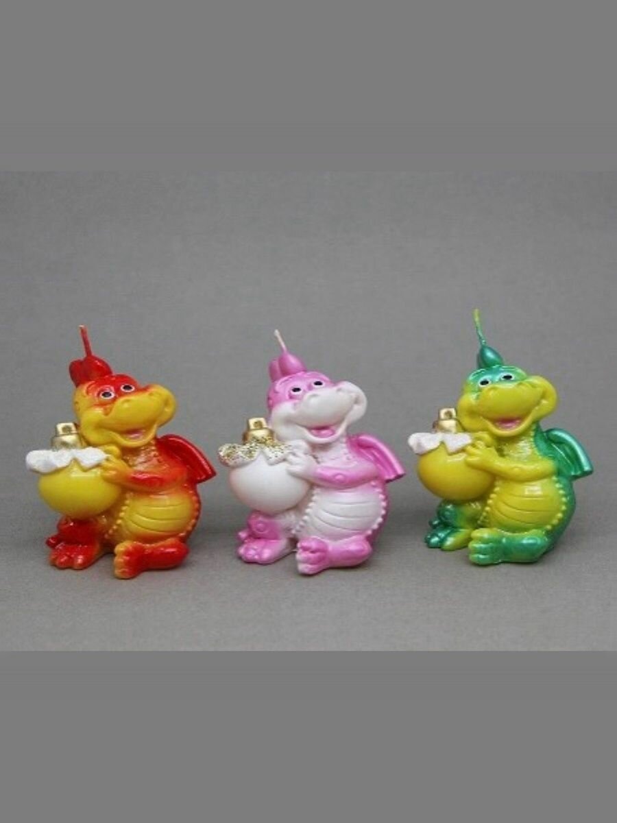 Свеча Дракон с шариком (60х60х105 вес 68 гр)