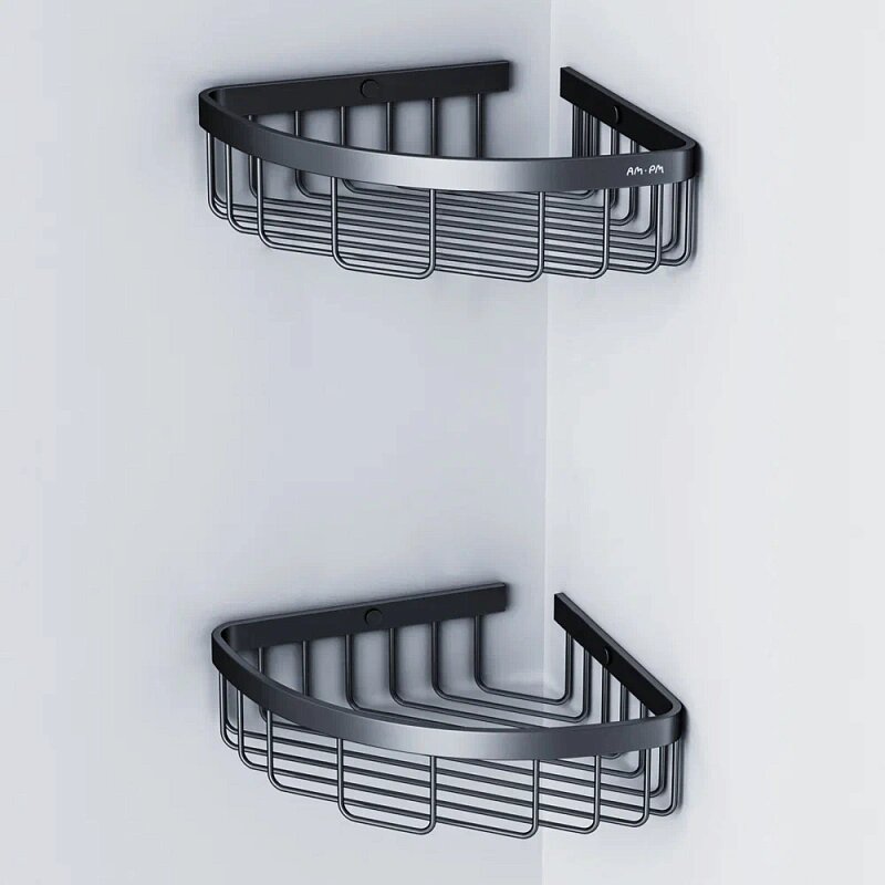 Полка в ванную угловая AM.PM Sense L A7452222 двухъярусная черная