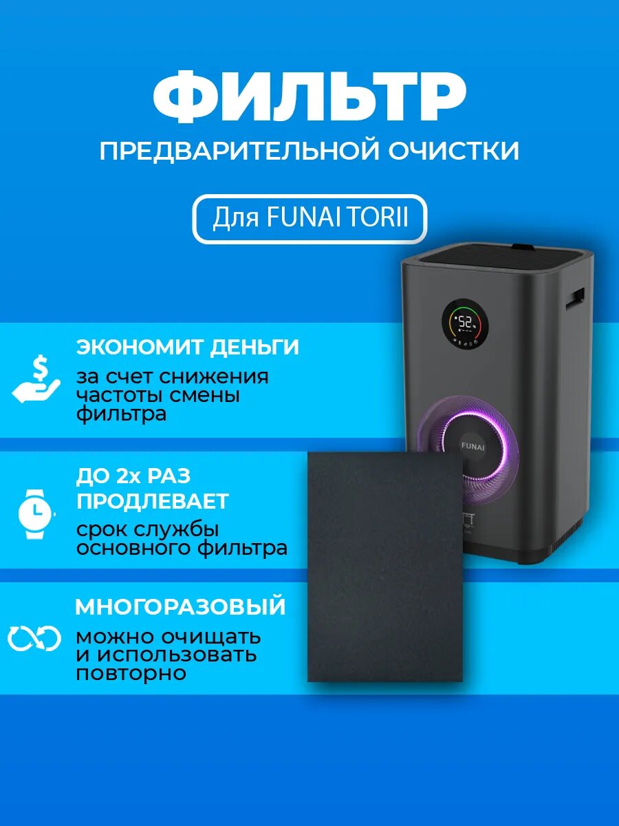 Фильтр для очистителя воздуха FUNAI TOR2 многоразовый
