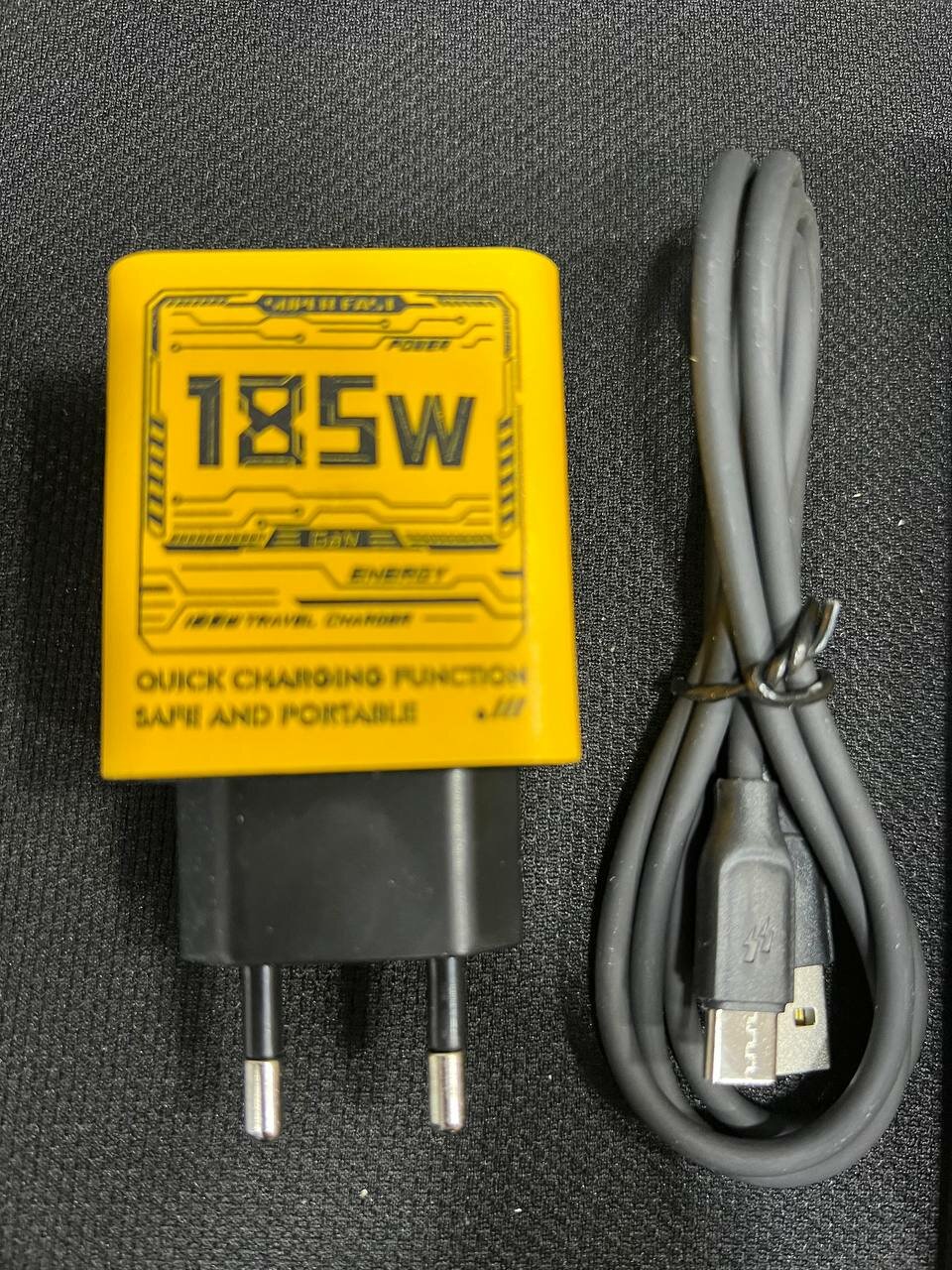 Зарядное устройство 185W Super Fast, 2 USB + PD 65W, мощный и быстрый адаптер — фото 1