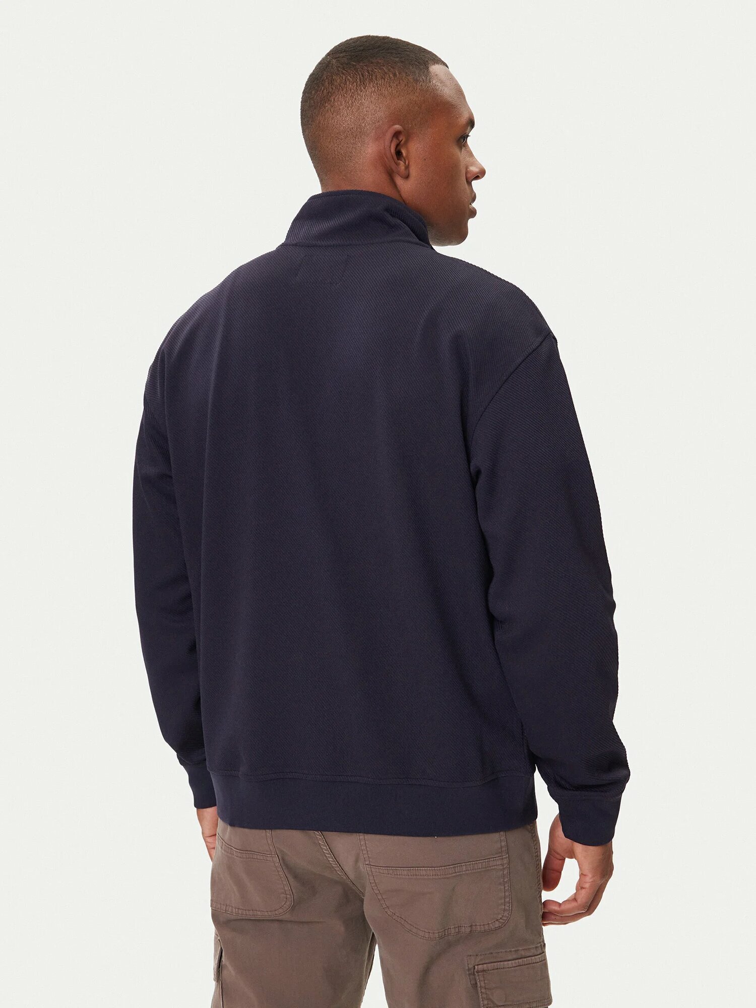 Джемпер GUESS HARRIS TWILL ZIP MOCK NECK, размер XL, синий — фото 1