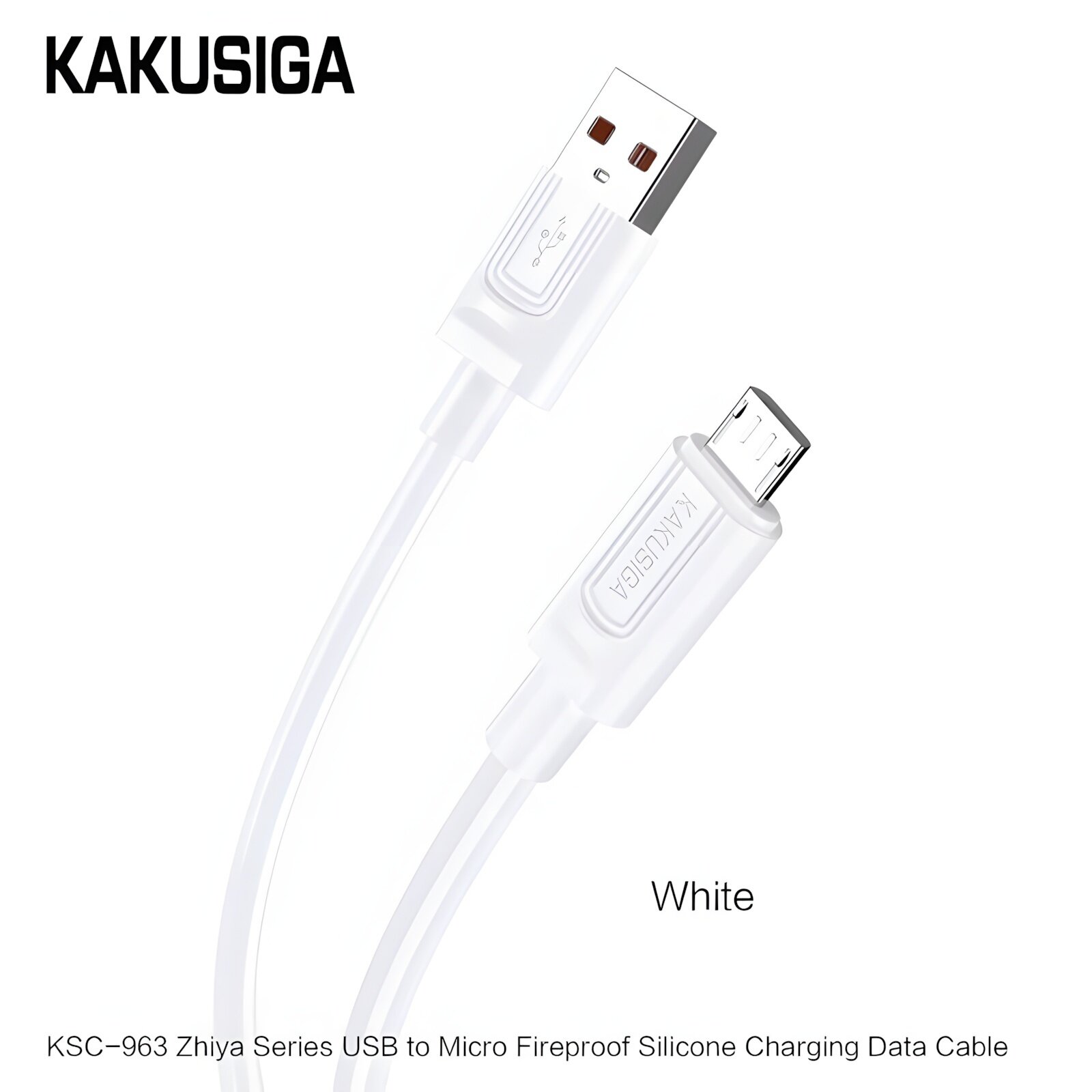Кабель USB KAKUSIGA KSC-963 V8 Белый с быстрой передачей данных и защитой от перегрева, оригинал