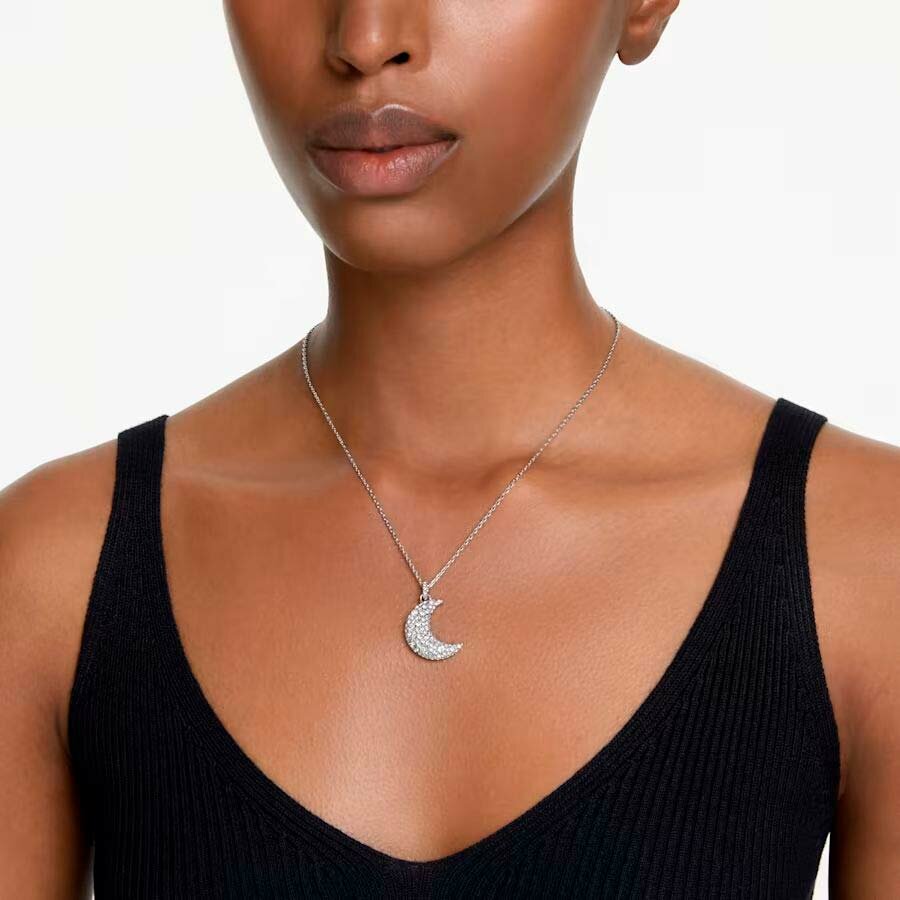 Колье SWAROVSKI, кристаллы Swarovski, длина 47 см, серебряный, бесцветный — фото 1