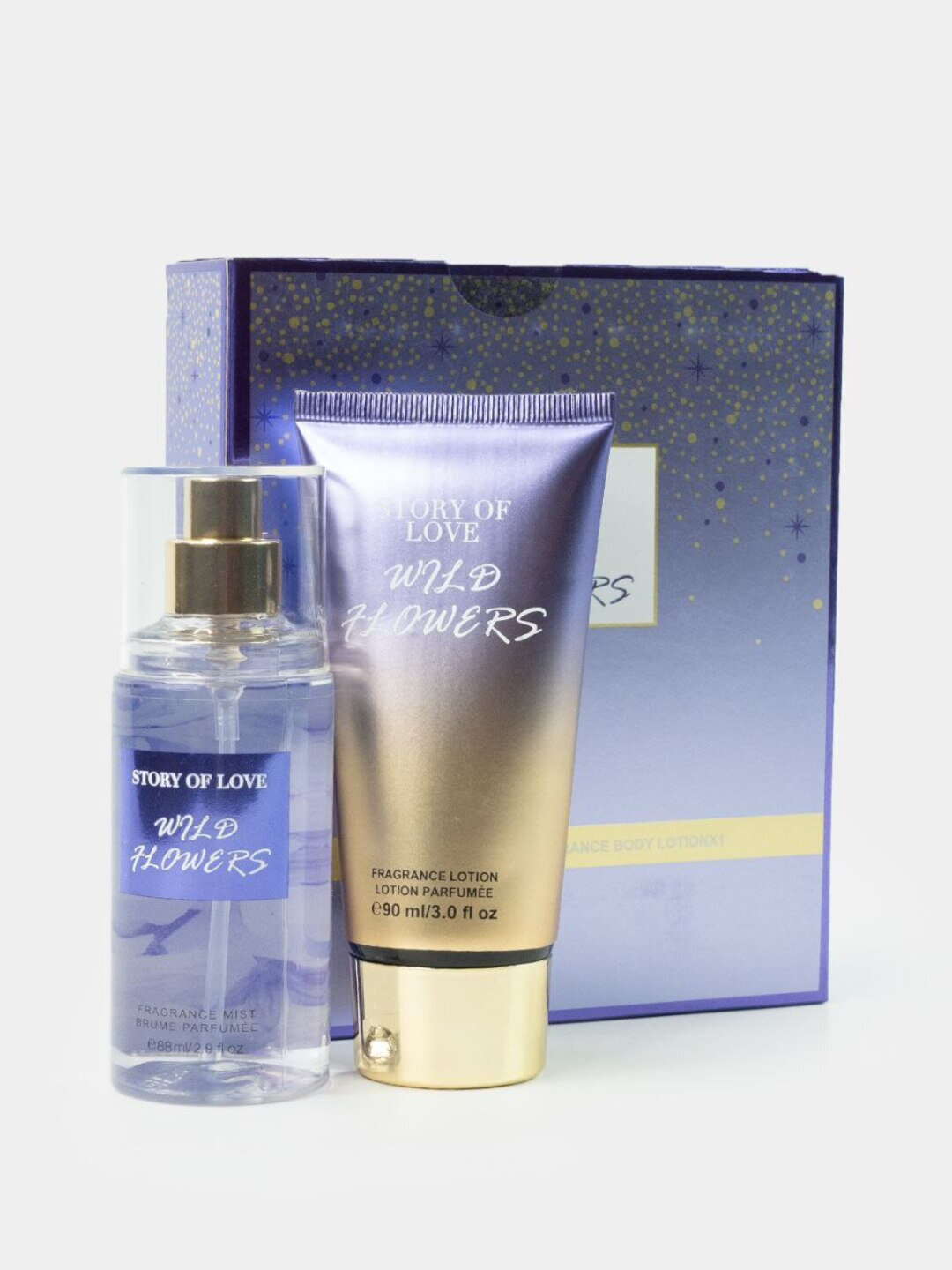 Парфюмерный набор Savdo Belgisi "Story of Love", лосьон для тела, спрей-спрей
