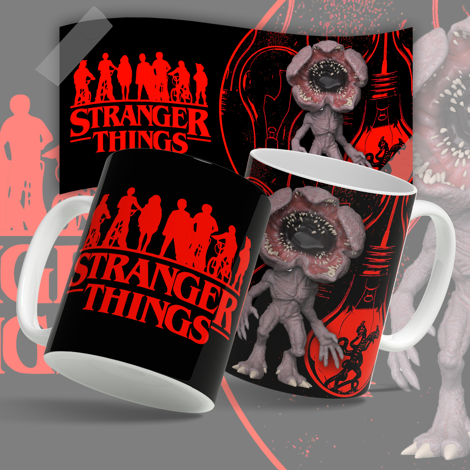 Кружка, "Очень Странные Дела", подарок для фанатов сериала "Strenger Things" яркий принт 330 мл, 1 шт