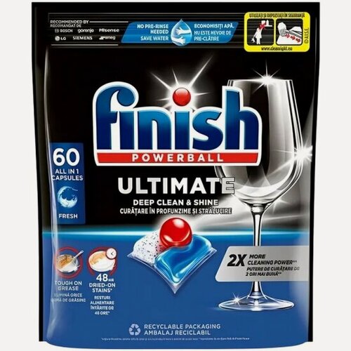 Изображение товара Капсулы для посудомоечных машин Finish ULTIMATE, 60 шт
