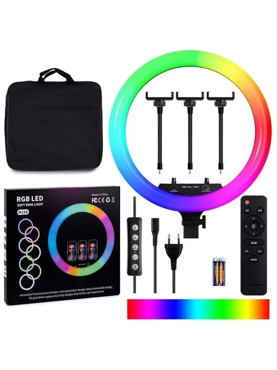 Лампа кольцевая Savdo MJ-26, крепление для телефона, 360 светодиодов, мощность 35Вт, 3 режима