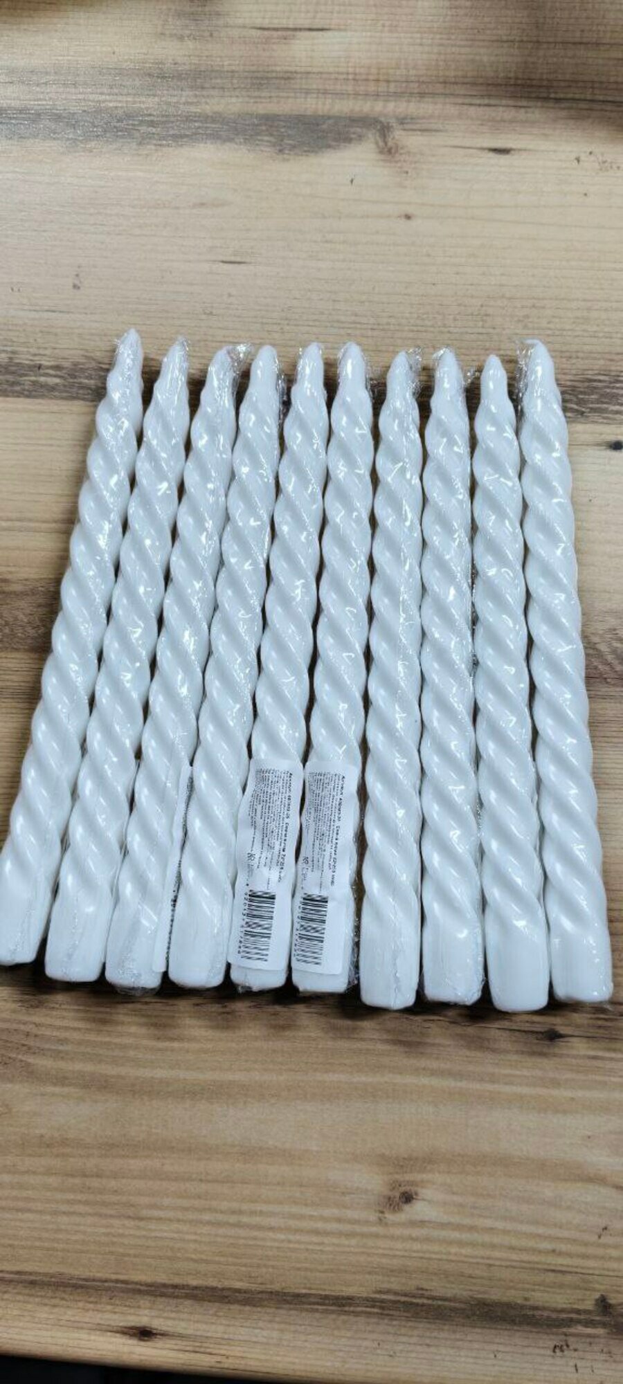 Свечи витые белые 15шт (премиум качества) — фото 1